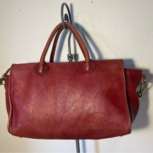 1937 Accessories Camden Satchel Doctors Bag Red Burgundy Leather